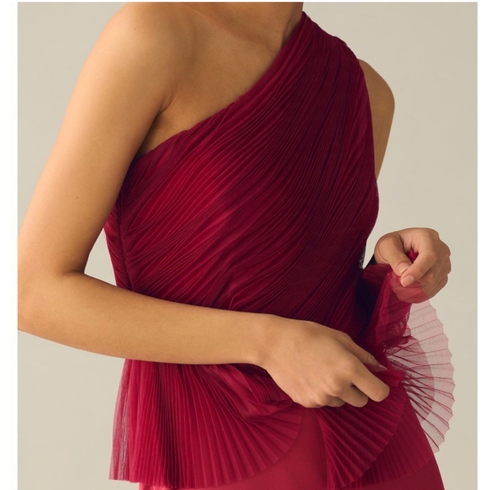 Hutch One-Shoulder Raspberry Red Jumpsuit - Picture 3 of 9